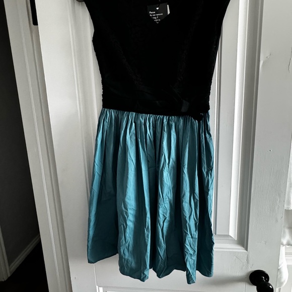 PAULE KA dress turquoise and black dress with bow Accent NWT size 38 - Picture 3 of 11